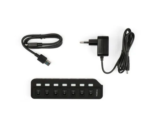 Концентратор Vinga USB3.0 to 7*USB3.0 HUB with switch and power adapter (VHA3A7SP)