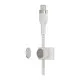 Дата кабель USB-C to USB-C 1.0m BRAIDED SILICONE white Belkin (CAB011BT1MWH)