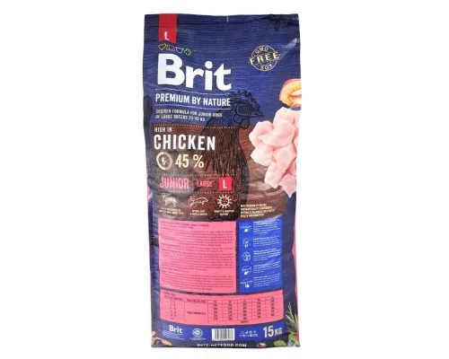 Сухой корм для собак Brit Premium Dog Junior L 15 кг (8595602526437)