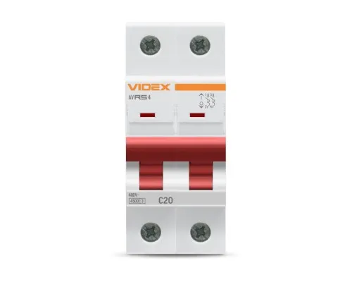 Автоматический выключатель Videx RS4 RESIST 2п 20А С 4,5кА (VF-RS4-AV2C20)