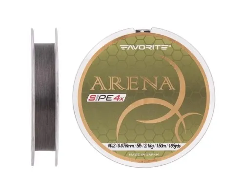 Шнур Favorite Arena PE 4x 150m 0.2/0.076mm 5lb/2.1kg Silver Gray (1693.10.89)