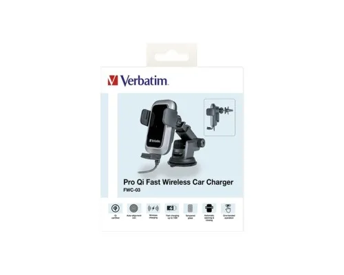 Універсальний автотримач Verbatim FWC-03 with Pro Qi Fast Wireless Car Charger (49554)