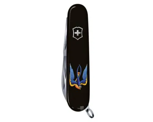 Ніж Victorinox Huntsman Ukraine 91 мм Чорний Тризуб-Ластівка (1.3713.3_T1230u)