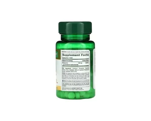 Вітамін Nature's Bounty Вітамін B6, 100 мг, Vitamin B6, 100 таблеток (NRT00650)