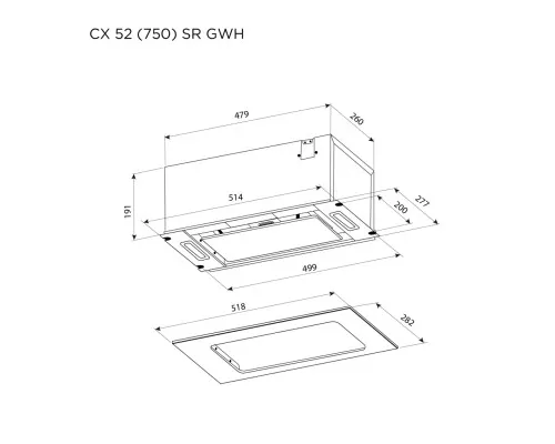 Витяжка кухонна Pyramida CX 52 (750) SR GWH