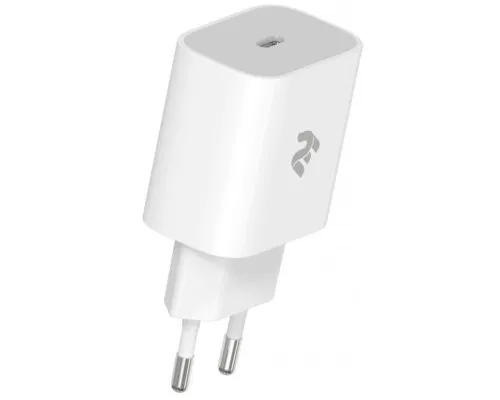 Зарядное устройство 2E USB-C Wall Charger PD3.0 DC5V/3A, 20W, white (2E-WC1USBC20W-W)