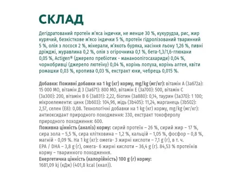 Сухой корм для собак Optimeal для средних пород со вкусом индейки 1.5 кг (4820083905407)