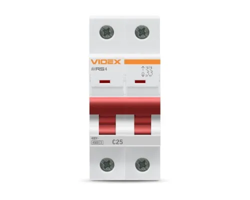 Автоматичний вимикач Videx RS4 RESIST 2п 25А С 4,5кА (VF-RS4-AV2C25)
