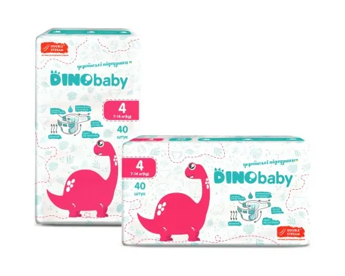 Подгузники Dino Baby Размер 4 (7-14 кг) 40 шт (4823098410591)