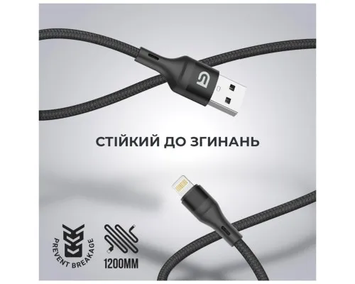 Дата кабель USB 2.0 AM to Lightning 1.0m AR87 3A black Armorstandart (ARM64037)
