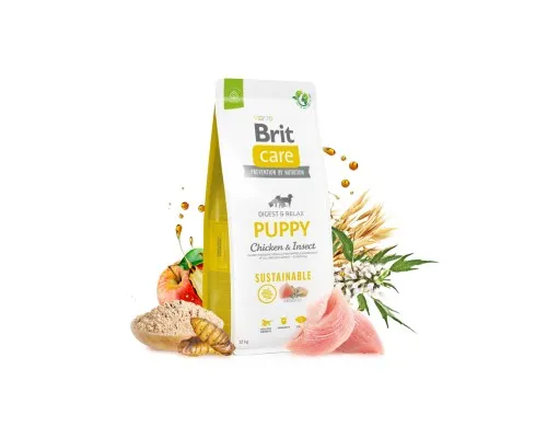 Сухий корм для собак Brit Care Dog Sustainable Puppy з куркою та комахами 12 кг (8595602558629)