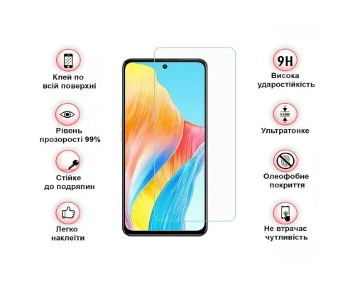 Стекло защитное BeCover Oppo A98 5G 3D Crystal Clear Glass (709773)