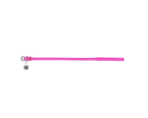 Нашийник для тварин WAUDOG Glamour з QR паспортом, круглий, XS d8 мм Д 20-25 см рожевий (22407)