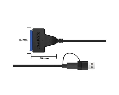 Адаптер USB3.0 Type-A/C HDD 2,5" SATA II/III / SSD Dynamode (DM-AD-SATA-U3)