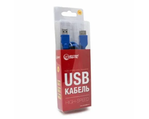 Дата кабель USB 3.0 AM-AF 1.5m 28 AWG, Super Speed Extradigital (KBU1632)