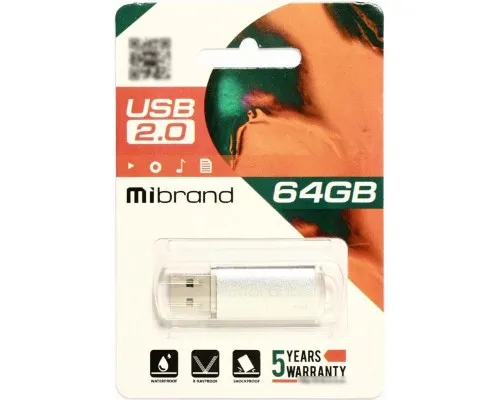 USB флеш накопитель Mibrand 64GB Cougar Silver USB 2.0 (MI2.0/CU64P1S)