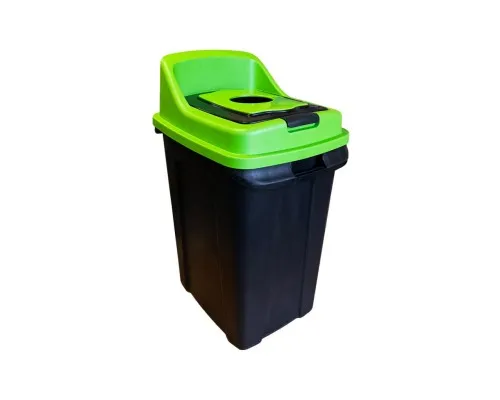 Контейнер для мусора Planet Household Re-Cycler для сортировки (стекло) черный с зеленым 50 л (12188)