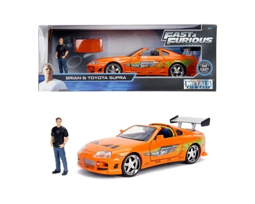 Машина Jada металлическая Форсаж Toyota Supra (1995) + фигурка Брайана 1:24 (253205001)