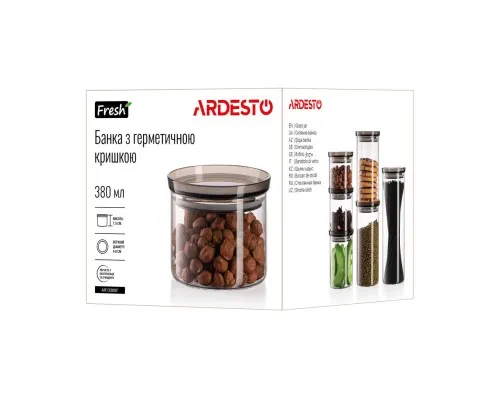 Ємність для сипучих продуктів Ardesto Fresh скло, пластик 380 мл (AR1338SF)