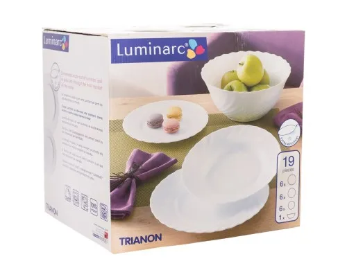 Столовый сервиз Luminarc Trianon Білий 19 предметів (00144)