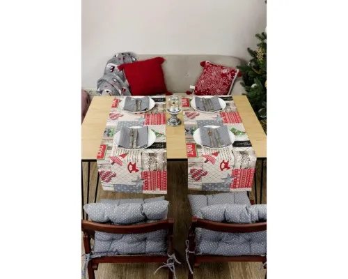 Серветка на стіл Прованс Merry Christmas сіра 35x45 см (4823093448780)
