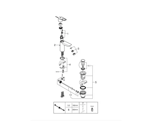 Смеситель Grohe M-Size BauLoop New (23762001)