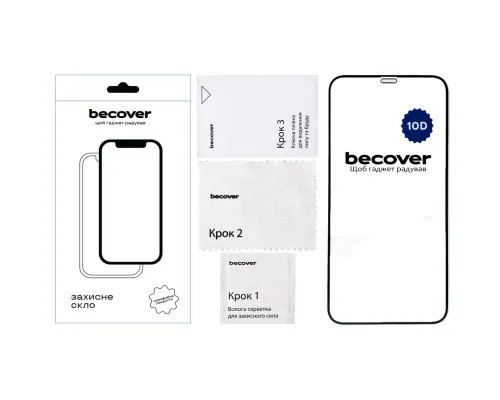 Стекло защитное BeCover Apple iPhone 12 10D Black (711324)