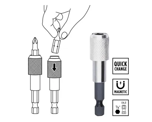 Набір біт Einhell 42шт, HEX, PH, PZ, Torx, 50мм, кейс (118953)