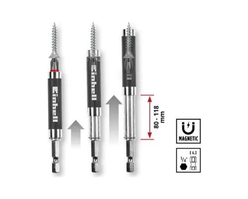 Набір біт Einhell 42шт, HEX, PH, PZ, Torx, 50мм, кейс (118953)