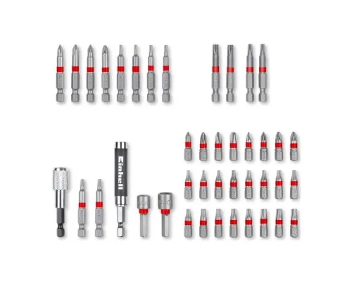 Набір біт Einhell 42шт, HEX, PH, PZ, Torx, 50мм, кейс (118953)
