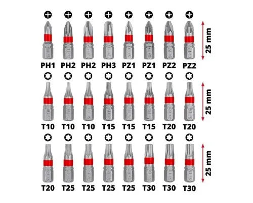 Набір біт Einhell 42шт, HEX, PH, PZ, Torx, 50мм, кейс (118953)