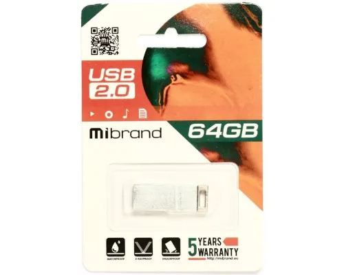 USB флеш накопитель Mibrand 64GB Сhameleon Silver USB 2.0 (MI2.0/CH64U6S)