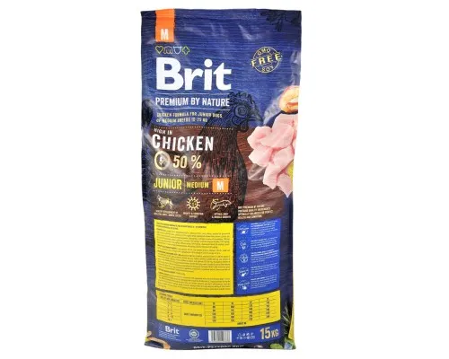 Сухой корм для собак Brit Premium Dog Junior M 15 кг (8595602526338)