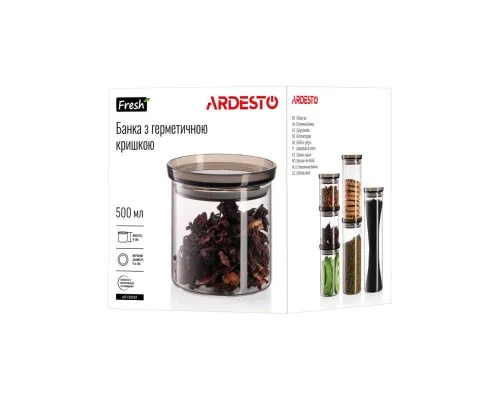 Емкость для сыпучих продуктов Ardesto Fresh стекло, пластик 500 мл (AR1305SF)