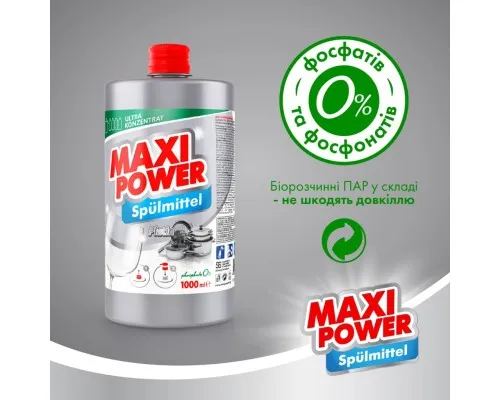 Засіб для ручного миття посуду Maxi Power Платинум запаска 1000 мл (4823098408475)