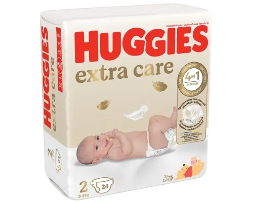 Подгузники Huggies Extra Care Size Размер 2 (3-6 кг) 24 шт (5029053550275)