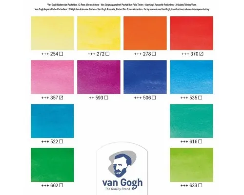 Акварельні фарби Royal Talens Van Gogh Pocket box Vibrant Colours 12 кольорів (8712079422820)