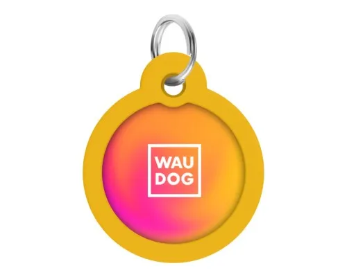 Адресник для животных WAUDOG Smart ID с QR паспортом Градиент оранжевый, круг 30 мм (230-4035)