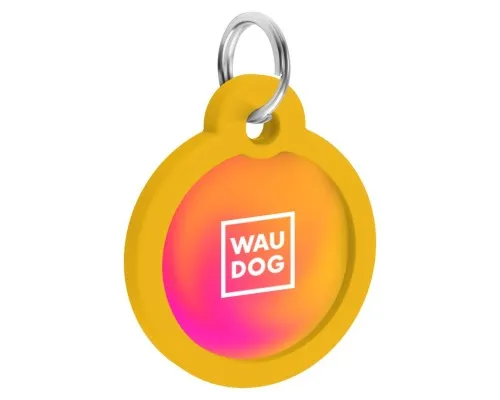 Адресник для животных WAUDOG Smart ID с QR паспортом Градиент оранжевый, круг 30 мм (230-4035)