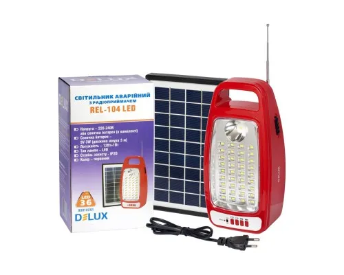 Світильник Delux REL-104 (6V4,5Ah) 36 LED 12W+1W (90018291)