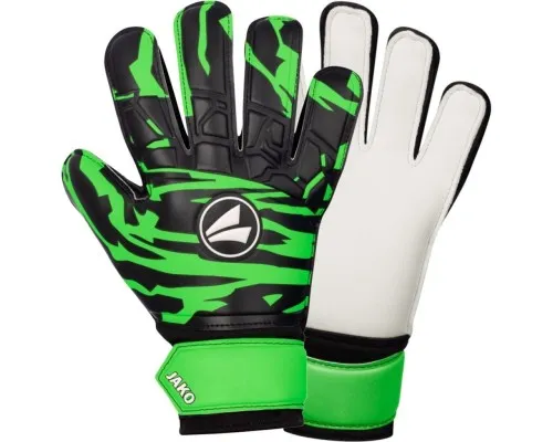 Воротарські рукавиці Jako GK Animal Basic Junior RC 2590-211 чорний, білий, зелений Діт 6 (4067633120006)