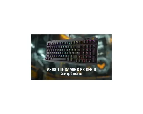 Клавиатура ASUS TUF Gaming K3 Gen II Opti-Mech RGB Red Switches USB UA Black (90MP0390-BKMA00)