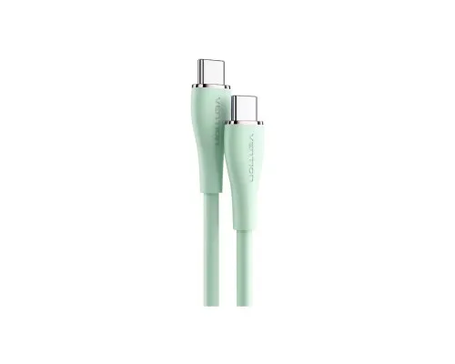 Дата кабель USB-C to USB-C 1.0m USB2.0 100W (20V/5A) Light Green Silicone Vention (TAWGF)