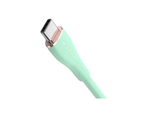 Дата кабель USB-C to USB-C 1.0m USB2.0 100W (20V/5A) Light Green Silicone Vention (TAWGF)