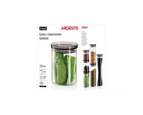Ємність для сипучих продуктів Ardesto Fresh скло, пластик 700 мл (AR1307SF)