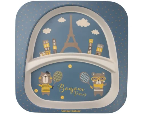 Набор детской посуды Canpol babies BONJOUR PARIS посуды 5 эл. синий (9/227_blu)