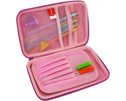 Пенал Cool For School з тисненням 1 відділення Рожевий (QT-5626-Pink)