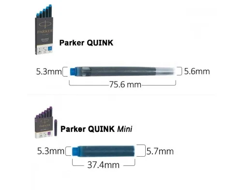 Чорнило для піряних ручок Parker Картриджі Quink Mini /6шт чорний (11 510BK)