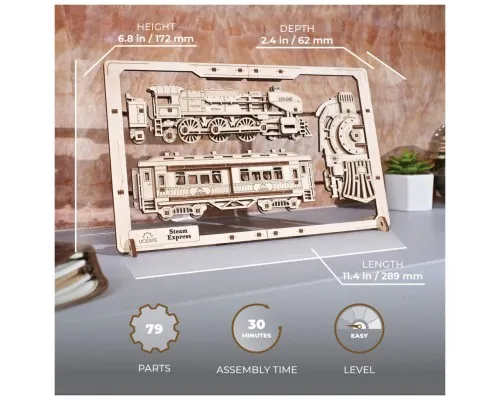 Конструктор Ugears Паротяг 2.5D (6337513)