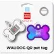 Адресник для животных WAUDOG Smart ID с QR паспортом Градиент фиолетовый, кость 40х28 мм (231-4034)